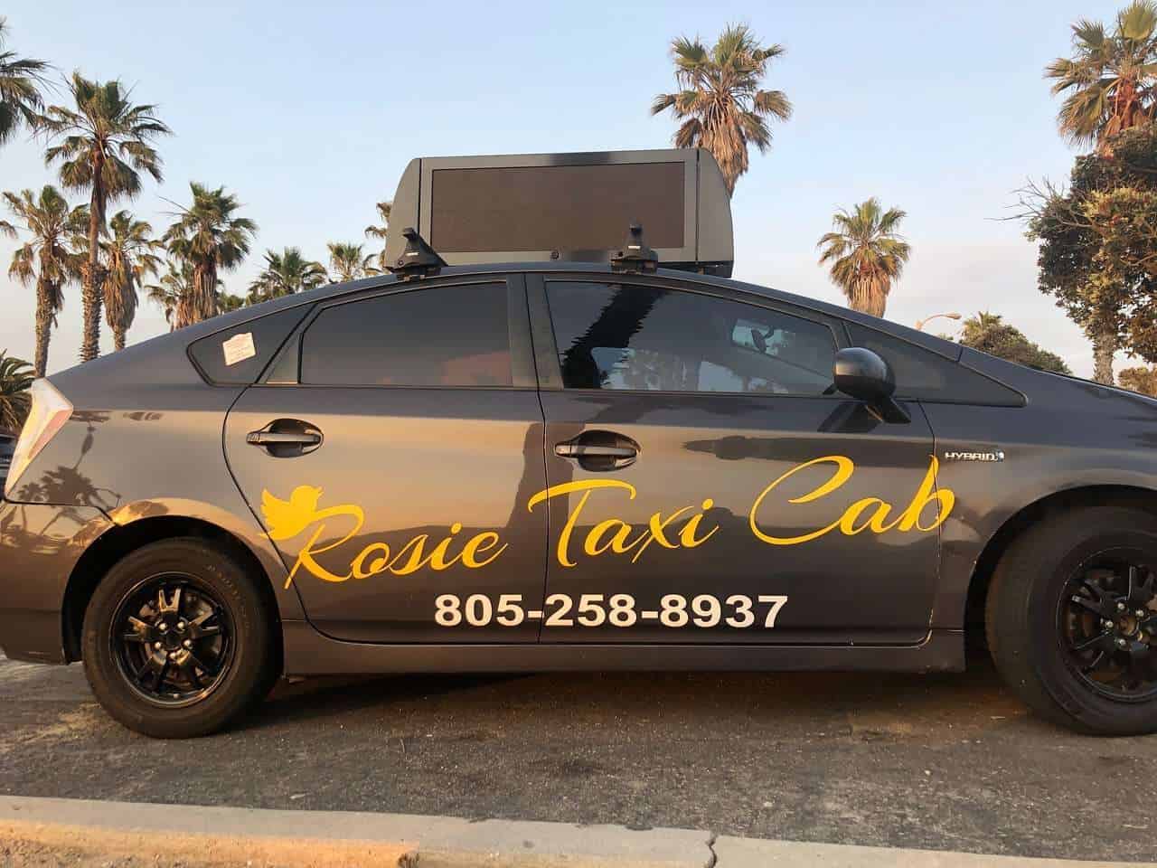 Rosie taxi cab Camarilllo CA offers to book local rides in Camarillo and to airport to LAX, BOB, SBA Order Online Save 20%