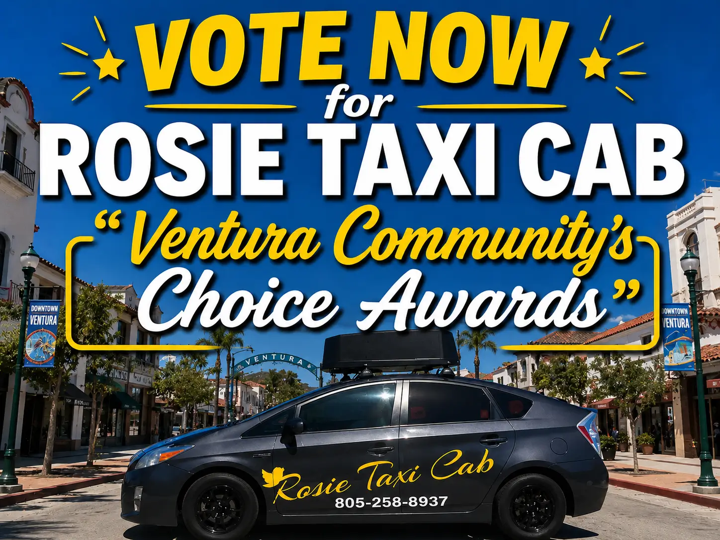 Vote now for Rosie Taxi Cab Best of Santa Barbara
